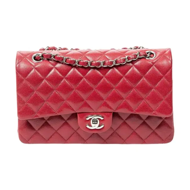 Chanel Chanel Classic Red Quilted Caviar Leather Double Flap Bag by The Solist