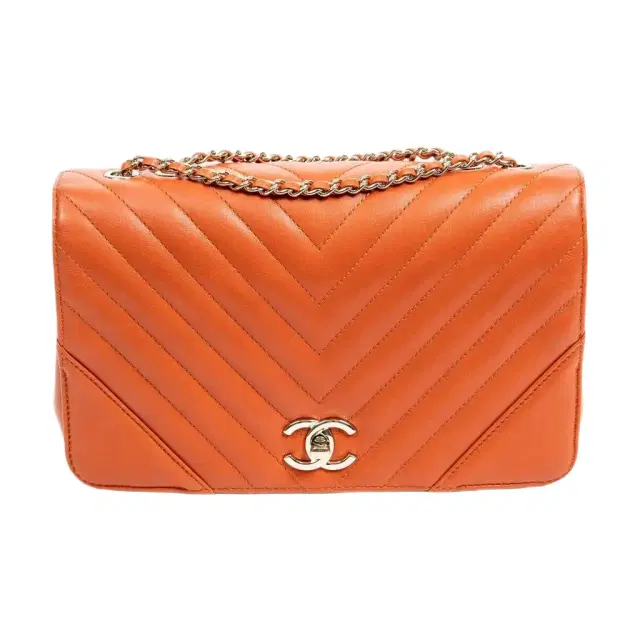Chanel Chanel Orange Calf Leather Small Statement Flap Bag by The Solist