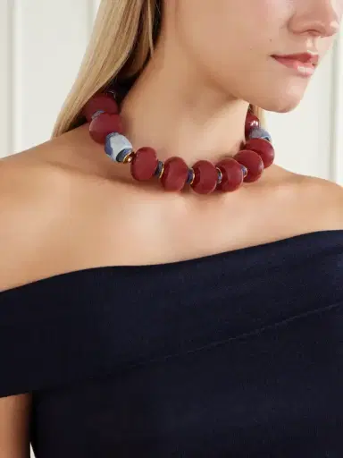 Lizzie Fortunato Cosmos Gold-plated Bone And Kyanite Necklace | Thumbnail 2