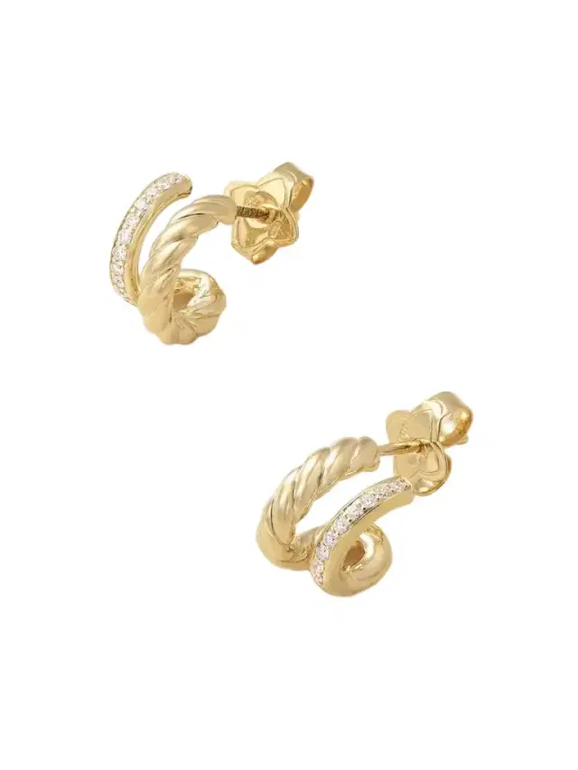 David Yurman Dy Mercer® 18-karat Gold Diamond Hoop Earrings