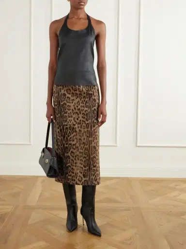 STOULS Winona Leopard-print Calf Hair Midi Skirt | Thumbnail 2