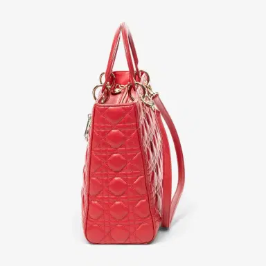 Christian Dior Dior Lady Dior Red Calf Leather Large Zip Shoulder Bag by The Solist | Thumbnail 3 Christian Dior Dior Lady Dior Red Calf Leather Large Zip Shoulder Bag by The Solist | Thumbnail 3