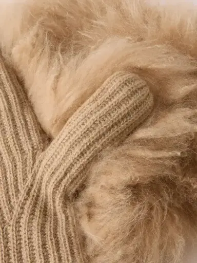 Yves Salomon Shearling Wool And Cashmere-blend Gloves | Thumbnail 2 Yves Salomon Shearling Wool And Cashmere-blend Gloves | Thumbnail 2