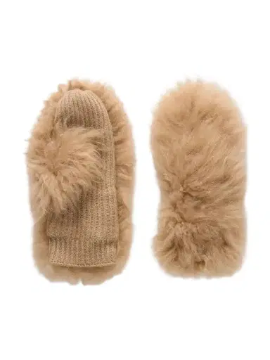 Yves Salomon Shearling Wool And Cashmere-blend Gloves | Thumbnail 1 Yves Salomon Shearling Wool And Cashmere-blend Gloves | Thumbnail 1