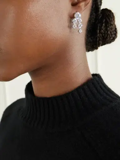 Completedworks Infinite Void Rhodium-plated Recycled Sterling Silver Zirconia Earrings | Thumbnail 2