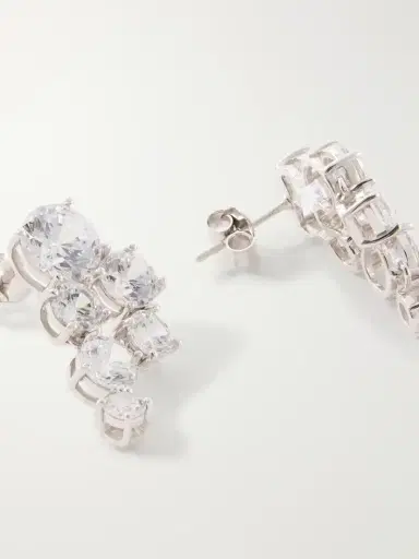 Completedworks Infinite Void Rhodium-plated Recycled Sterling Silver Zirconia Earrings | Thumbnail 3