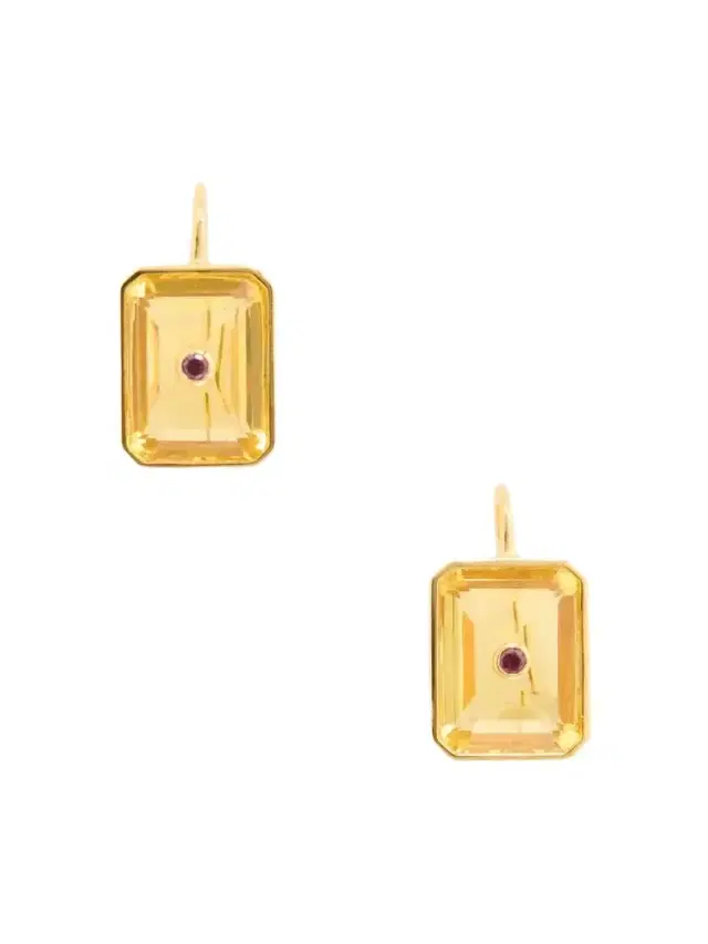 Lizzie Fortunato Tile Gold-plated Rhodolite And Glass Earrings