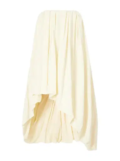 Jil Sander Strapless Gathered Taffeta Midi Dress | Thumbnail 1