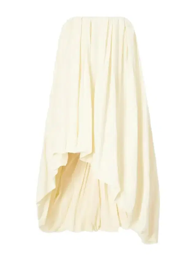 Jil Sander Strapless Gathered Taffeta Midi Dress