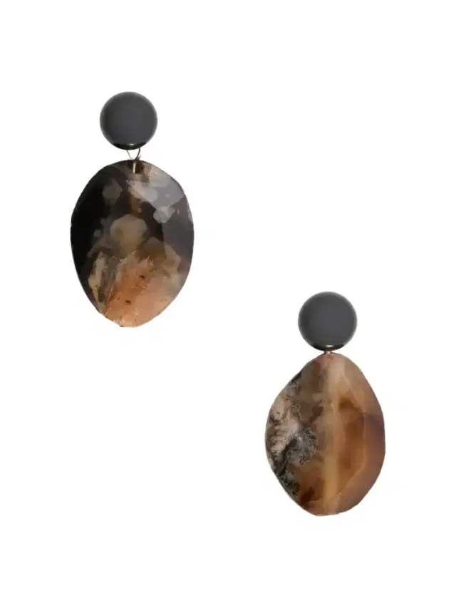 Completedworks Time Will Say Nothing But "i Told You So" Silver-plated Agate Earrings