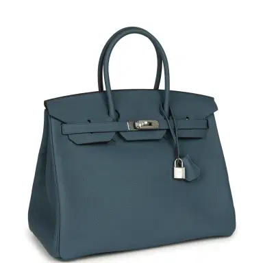 HERMÈS Hermes Birkin 35 Bleu Tempete Palladium Hardware | Thumbnail 2