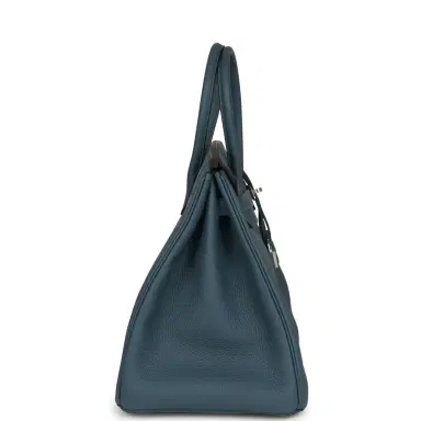 HERMÈS Hermes Birkin 35 Bleu Tempete Palladium Hardware | Thumbnail 3