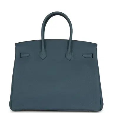 HERMÈS Hermes Birkin 35 Bleu Tempete Palladium Hardware | Thumbnail 4