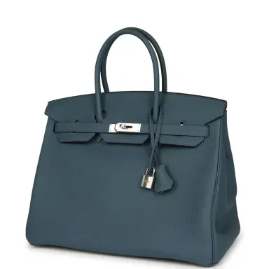 HERMÈS Hermes Birkin 35 Bleu Tempete Palladium Hardware | Thumbnail 5