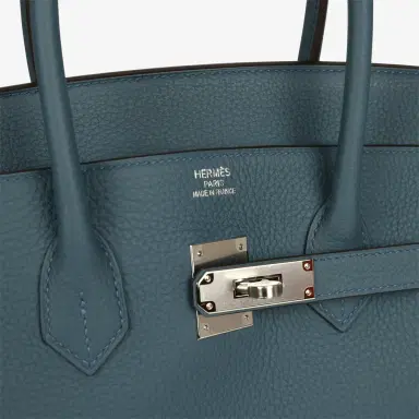 HERMÈS Hermes Birkin 35 Bleu Tempete Palladium Hardware | Thumbnail 7