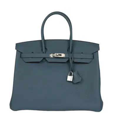 HERMÈS Hermes Birkin 35 Bleu Tempete Palladium Hardware | Thumbnail 1