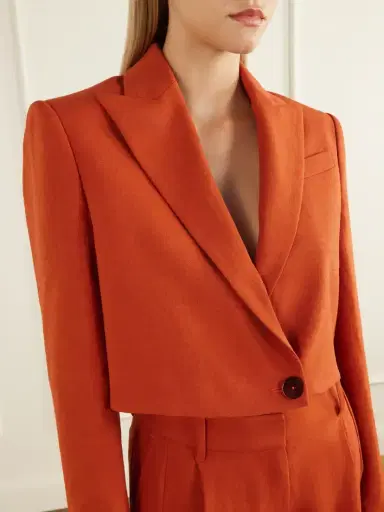 Galvan Cropped Crepe Blazer | Thumbnail 4