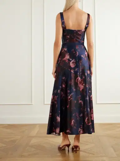 Erdem Belted Floral-print Duchess-satin Bustier Midi Dress | Thumbnail 3
