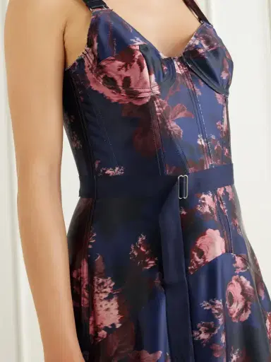 Erdem Belted Floral-print Duchess-satin Bustier Midi Dress | Thumbnail 4