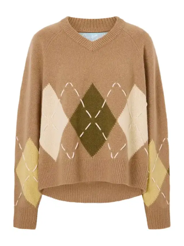 Arch4 Sloane Embroidered Argyle Cashmere Sweater