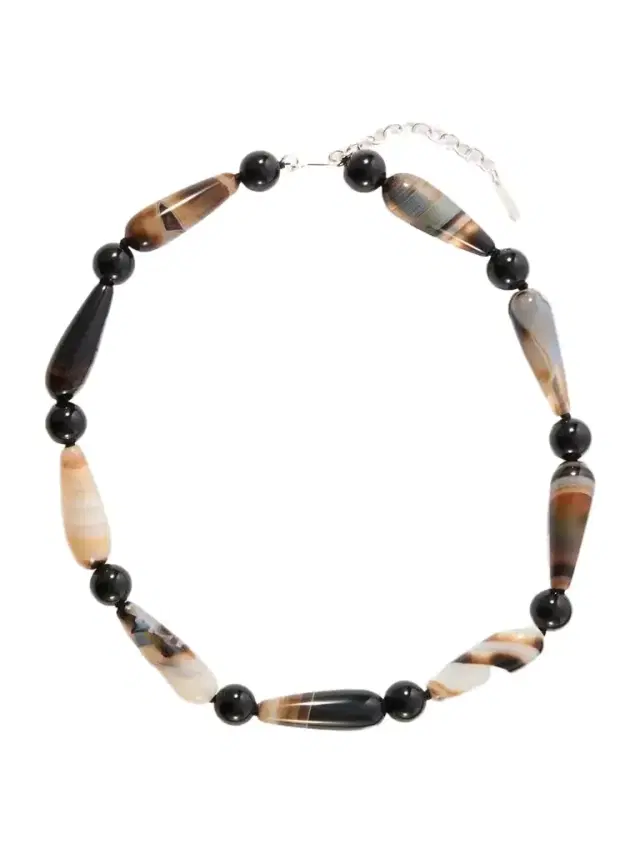 Completedworks The Depths Of Time Beaded Silver-plated Agate Necklace