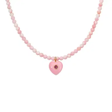 Stephanie Gottlieb Kendall Conch Shell Beaded Necklace with Conch Heart Charm | Thumbnail 1