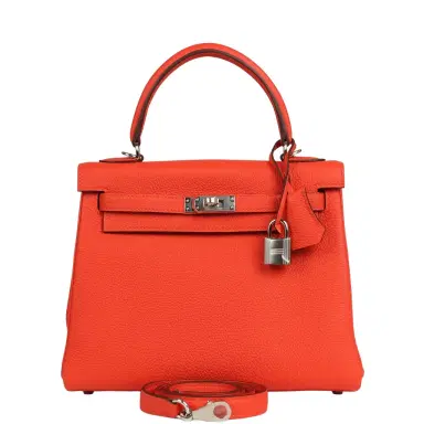 HERMÈS Hermes Kelly Retourne 25 Capucine Togo Palladium Hardware | Thumbnail 1