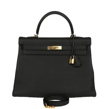 HERMÈS Hermes Kelly Retourne 35 Black Togo Gold Hardware | Thumbnail 1 HERMÈS Hermes Kelly Retourne 35 Black Togo Gold Hardware | Thumbnail 1