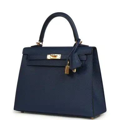 HERMÈS Hermes Kelly Sellier 25 Bleu Navy Epsom Gold Hardware | Thumbnail 5 HERMÈS Hermes Kelly Sellier 25 Bleu Navy Epsom Gold Hardware | Thumbnail 5