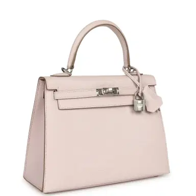 HERMÈS Hermes Kelly Sellier 25 Mauve Pale Epsom Palladium Hardware | Thumbnail 2