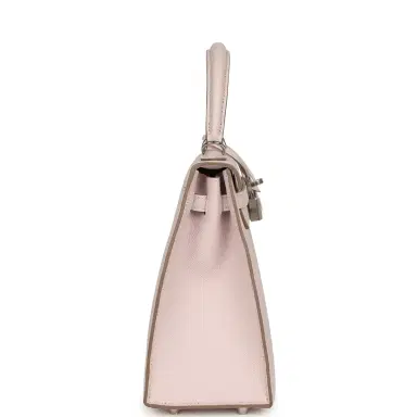 HERMÈS Hermes Kelly Sellier 25 Mauve Pale Epsom Palladium Hardware | Thumbnail 3