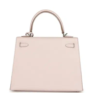 HERMÈS Hermes Kelly Sellier 25 Mauve Pale Epsom Palladium Hardware | Thumbnail 4
