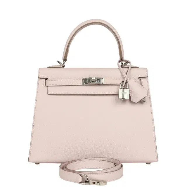 HERMÈS Hermes Kelly Sellier 25 Mauve Pale Epsom Palladium Hardware