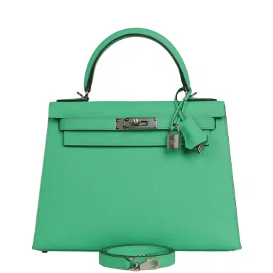 HERMÈS Hermes Kelly Sellier 28 Vert Comics Epsom Palladium Hardware | Thumbnail 1 HERMÈS Hermes Kelly Sellier 28 Vert Comics Epsom Palladium Hardware | Thumbnail 1