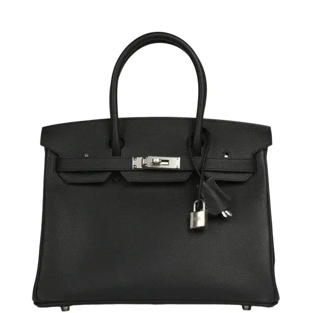 HERMÈS Hermes Special Order (HSS) Birkin 30 Black Verso Epsom Palladium Hardware