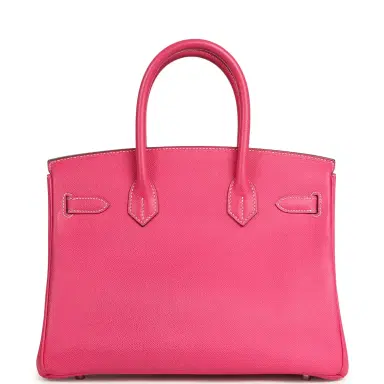 HERMÈS Pre-owned Hermes Candy Birkin 30 Rose Tyrien Epsom Palladium Hardware | Thumbnail 4