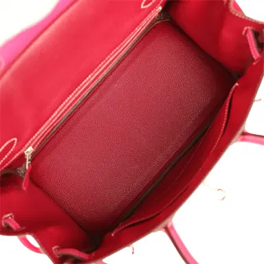 HERMÈS Pre-owned Hermes Candy Birkin 30 Rose Tyrien Epsom Palladium Hardware | Thumbnail 8