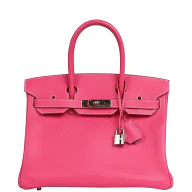HERMÈS Pre-owned Hermes Candy Birkin 30 Rose Tyrien Epsom Palladium Hardware | Thumbnail 1