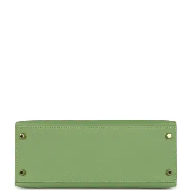 HERMÈS Pre-owned Hermes Kelly Sellier 28 Vert Criquet Epsom Gold Hardware | Thumbnail 6