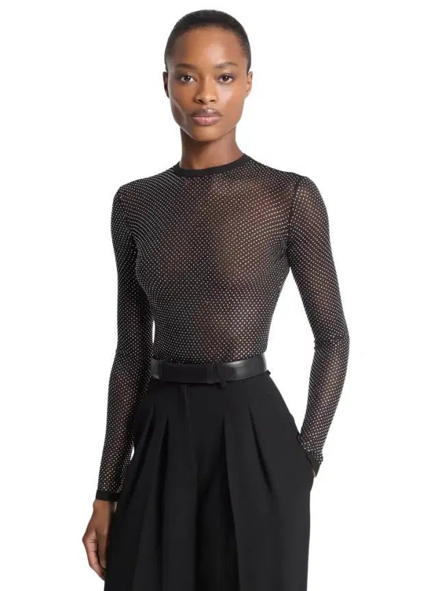 Michael Kors Collection Crystal-Embellished Viscose Bodysuit