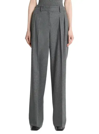 Michael Kors Collection Pleated Wool Flannel Slouch Trousers | Thumbnail 1
