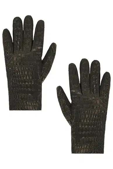 TOTEME Leather Croco-Embossed Gloves