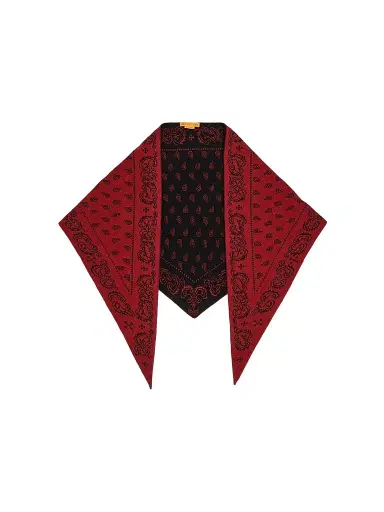 Guest In Residence Women's Cashmere Paisley Triangle Bandana - Carmine Black | Thumbnail 1 Guest In Residence Women's Cashmere Paisley Triangle Bandana - Carmine Black | Thumbnail 1