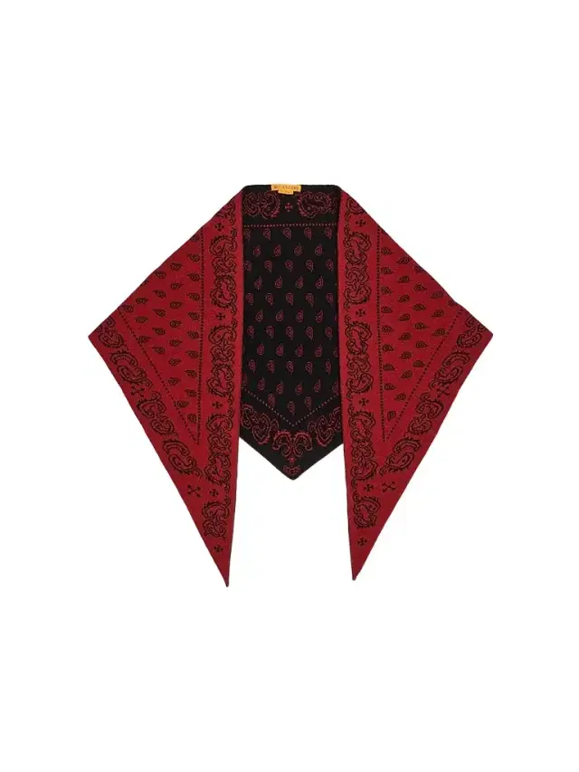 Guest In Residence Women's Cashmere Paisley Triangle Bandana - Carmine Black