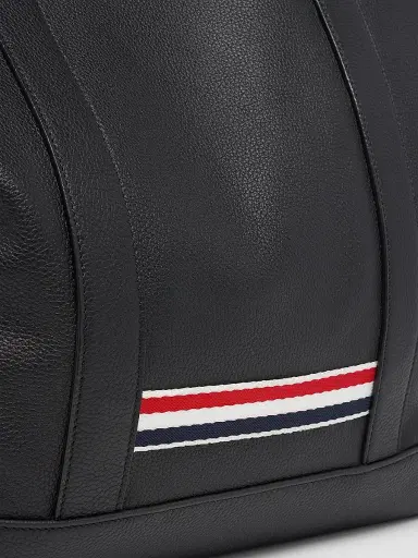 Thom Browne Men's Striped-Detail Pebbled Leather Tote Bag - Black | Thumbnail 6