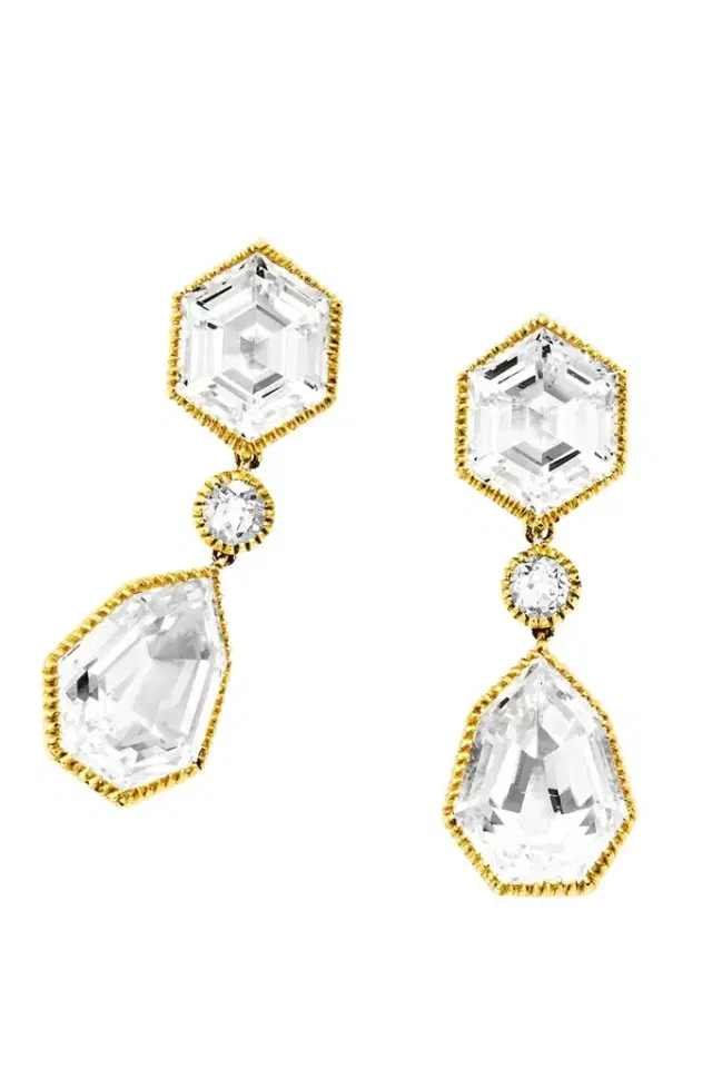 VERDURA White Topaz Byzantine Pendant Earrings
