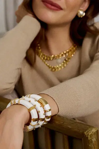 VERDURA Ceramic Mondello Bangle Bracelet | Thumbnail 2