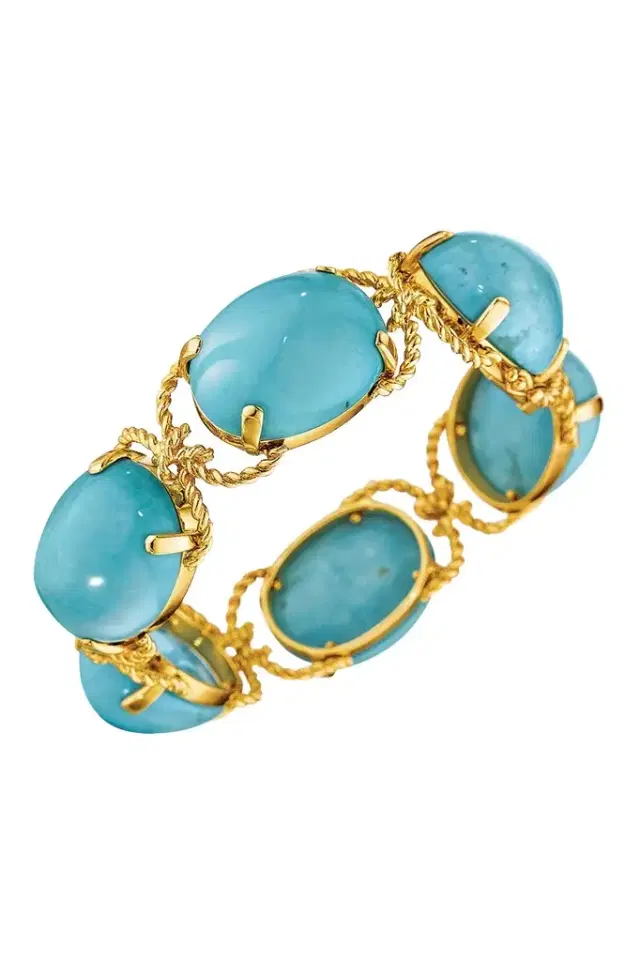 VERDURA Turquoise Pebble Rope Bracelet