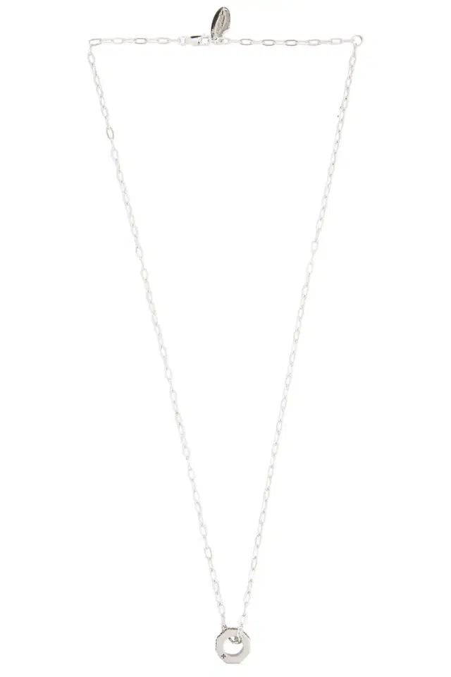 Off-White Hex Nut Chain Pendant Necklace