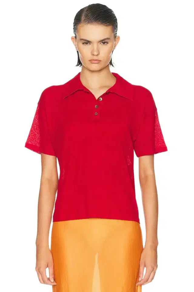 SIEDRÉS Leo Semi Sheer Polo Top